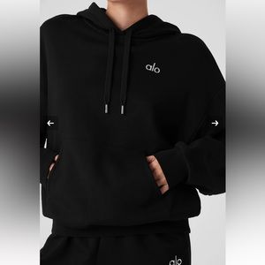 ALO Accolade Hoodie Sweatshirt Black size S